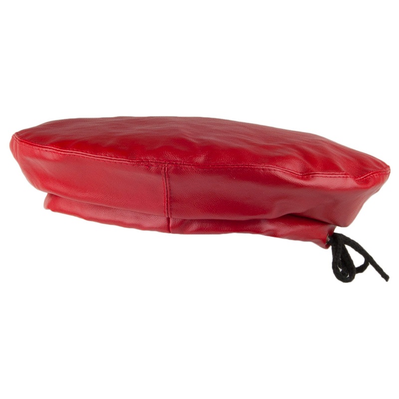 Scala Hats Faux Leather Beret – Red 1-Size