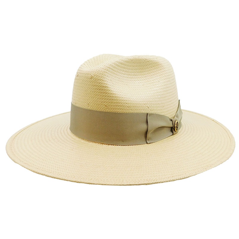 Senna Handwoven Shantung Flat Brim Hat – Biltmore USA Natural Small  (55 cm)