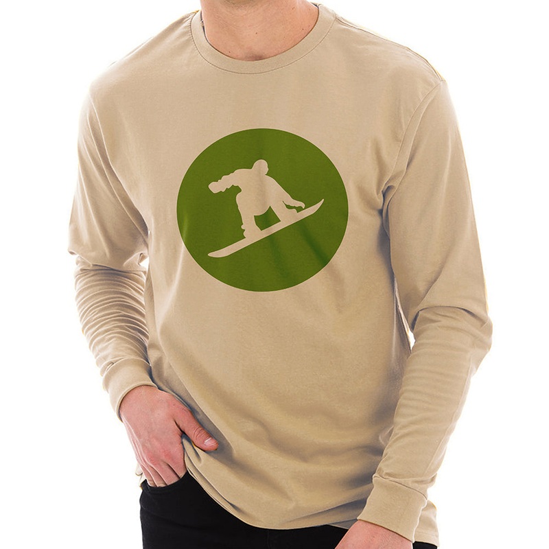 Snowboarding Icon Graphic Design Unisex Ring Spun Cotton Premium Long Sleeve T-shirt Mushroom XS