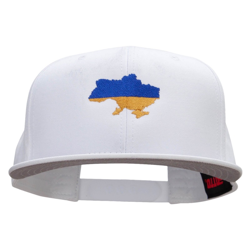 Ukraine Embroidered Prostyle Snapback Cap White One Size