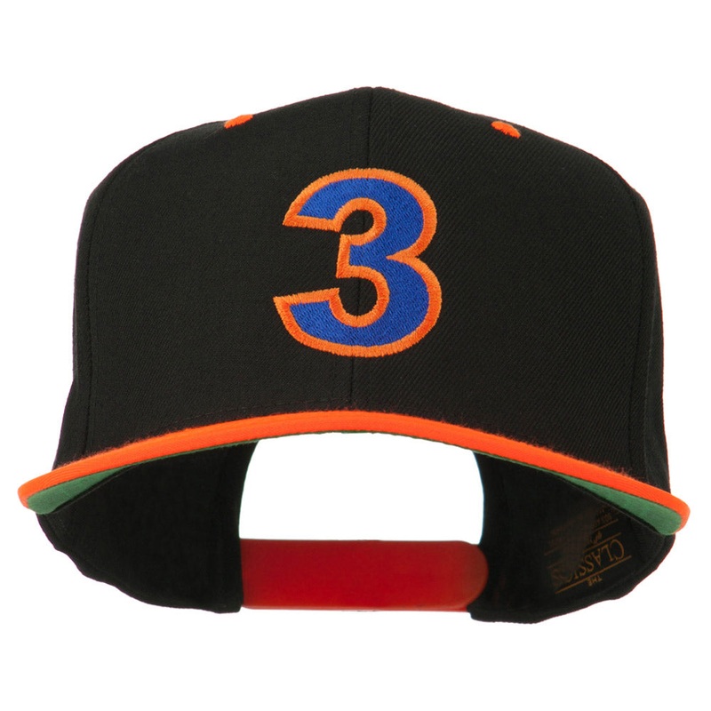 Arial Number 3 Embroidered Classic Two Tone Cap Neon Orange One Size