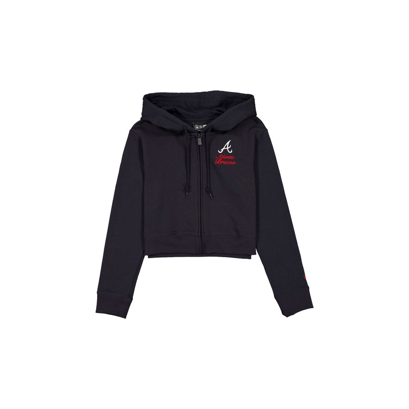 Atlanta Braves Game Day Cropped Women’s Zipper Hoodie XS