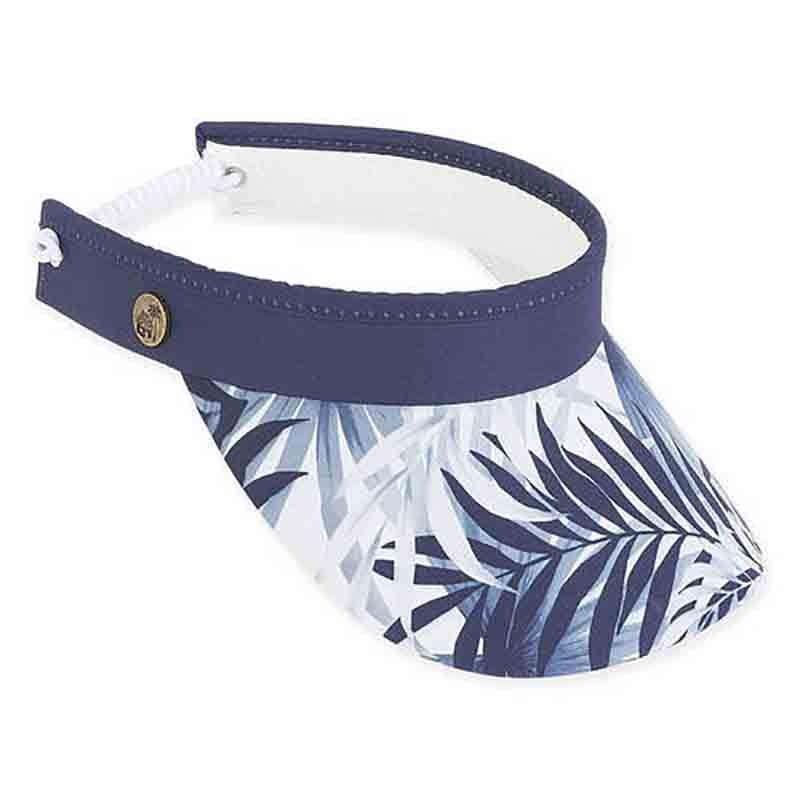 Audrey CJ Hat Sun Visor with Curly Coil – Caribbean Joe Navy