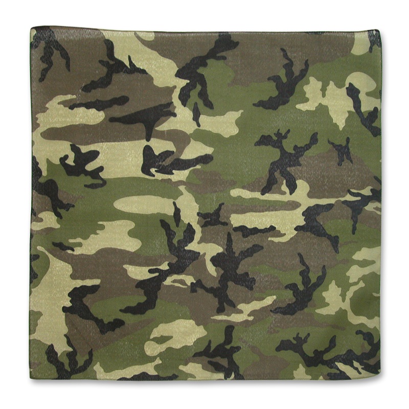 Bandanas, 100% Cotton, Camo, Camouflage Bandannas, Size: 22″ x 22″ Camo