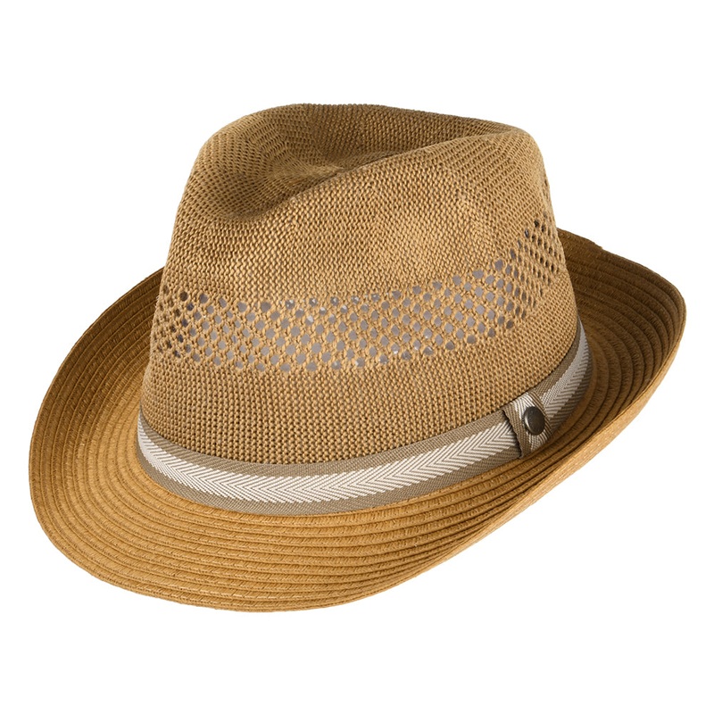 Barbour Hats Craster Summer Trilby Hat – Dark Tan S