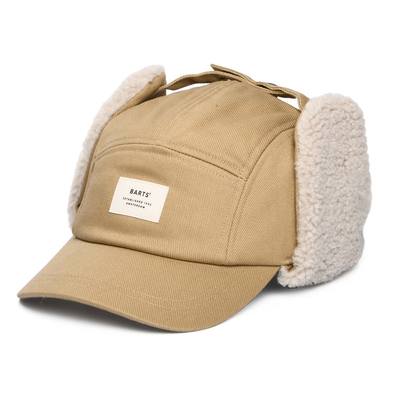 Barts Hats Hafnar 5 Panel Cap with Earflaps – Sand 1-Size