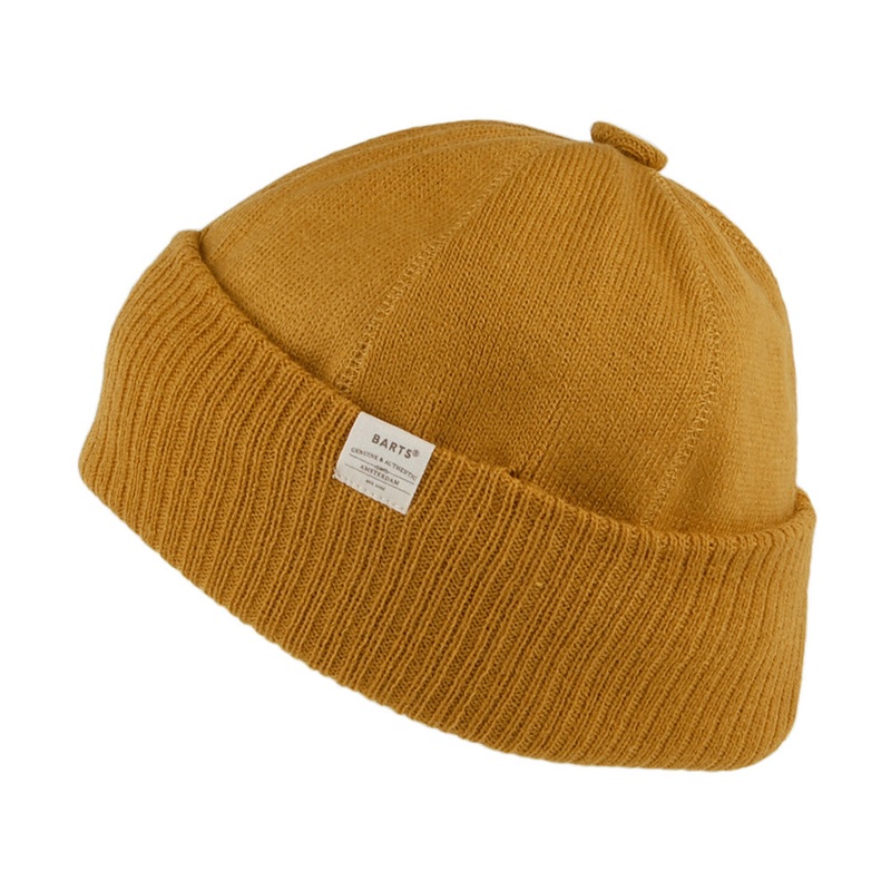 Barts Hats Lyon Button Cuffed Beanie Hat – Mustard 1-Size