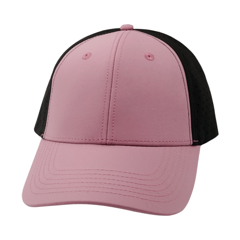 Blank – 6 Panel – Shallow Fit – Pony Tail – Lavender / Black (Unisex) – Laser Mesh