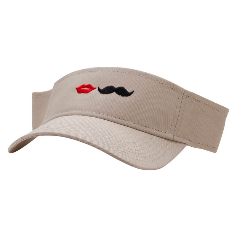Bride & Groom Embroidered Cotton Twill Sun Visor Khaki One Size
