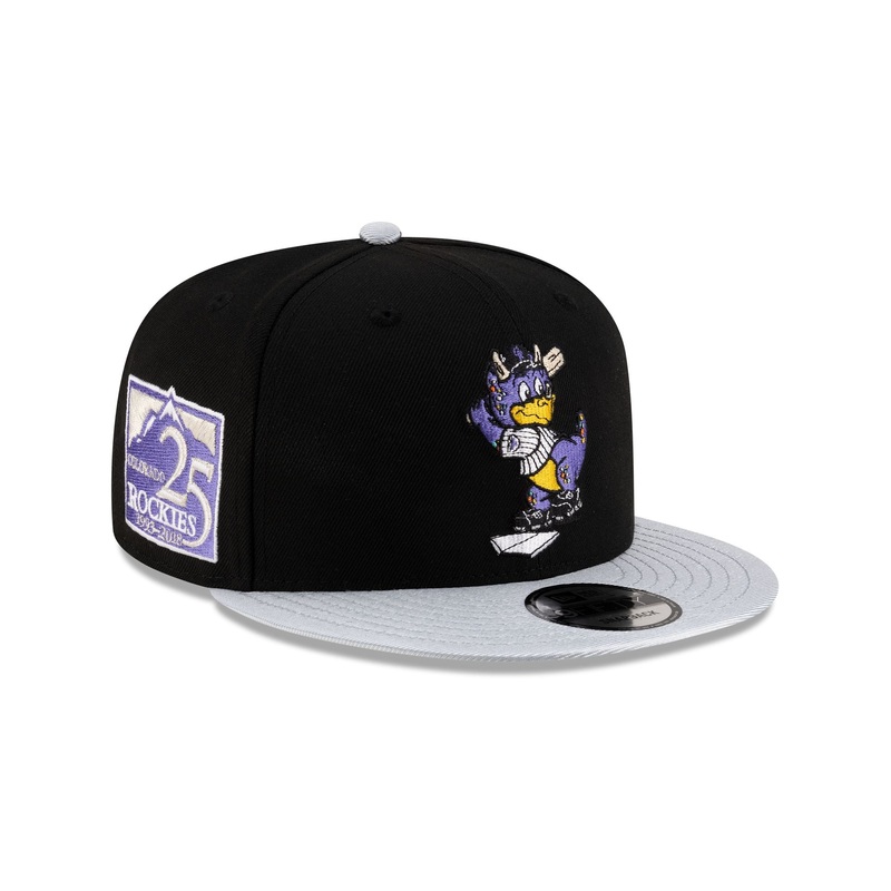 Colorado Rockies Mascot Black 9FIFTY Snapback Hat One Size