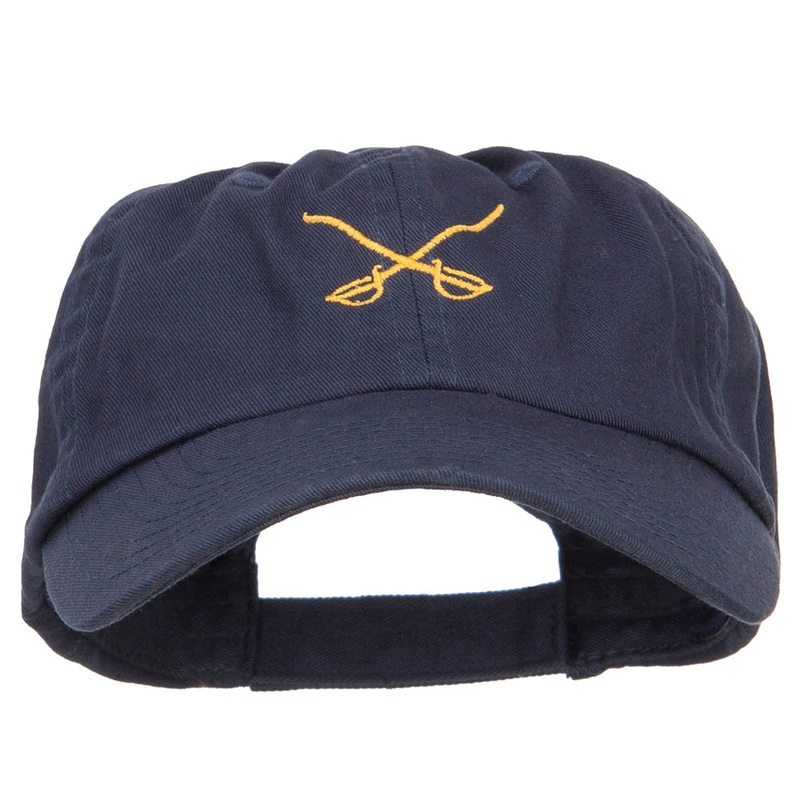 Crossed Swords Embroidered Low Cap Navy One Size