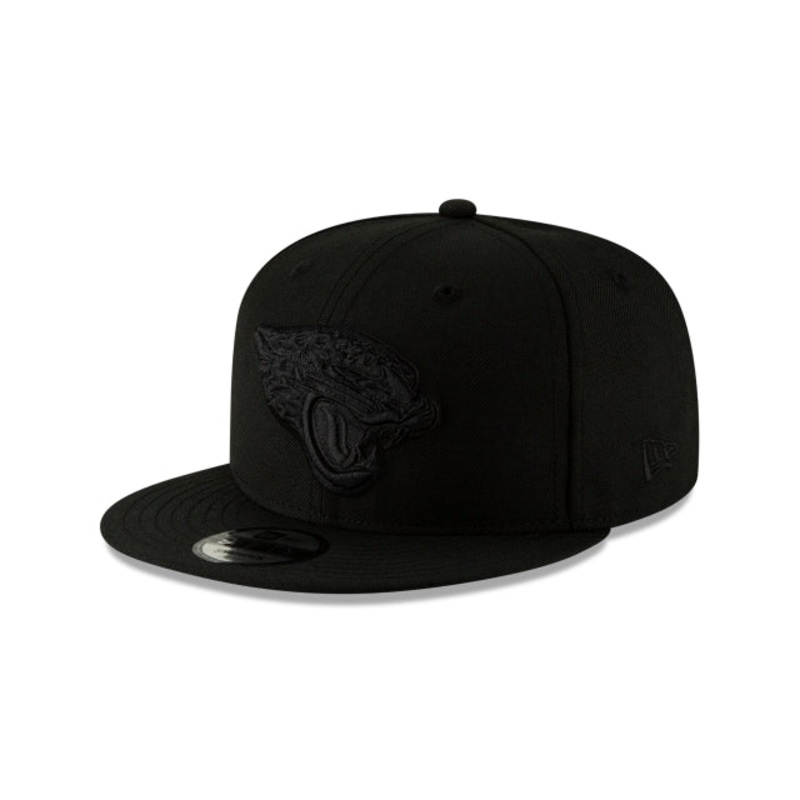 Jacksonville Jaguars Black On Black 9FIFTY Snapback Hat One Size