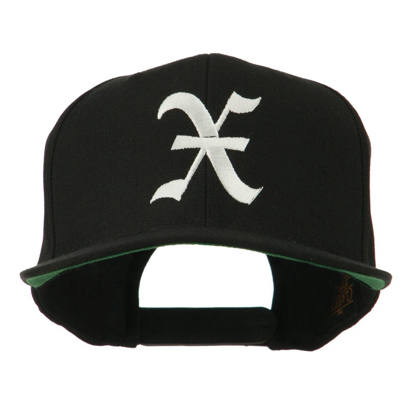 Old English X Embroidered Flat Bill Cap Black One Size