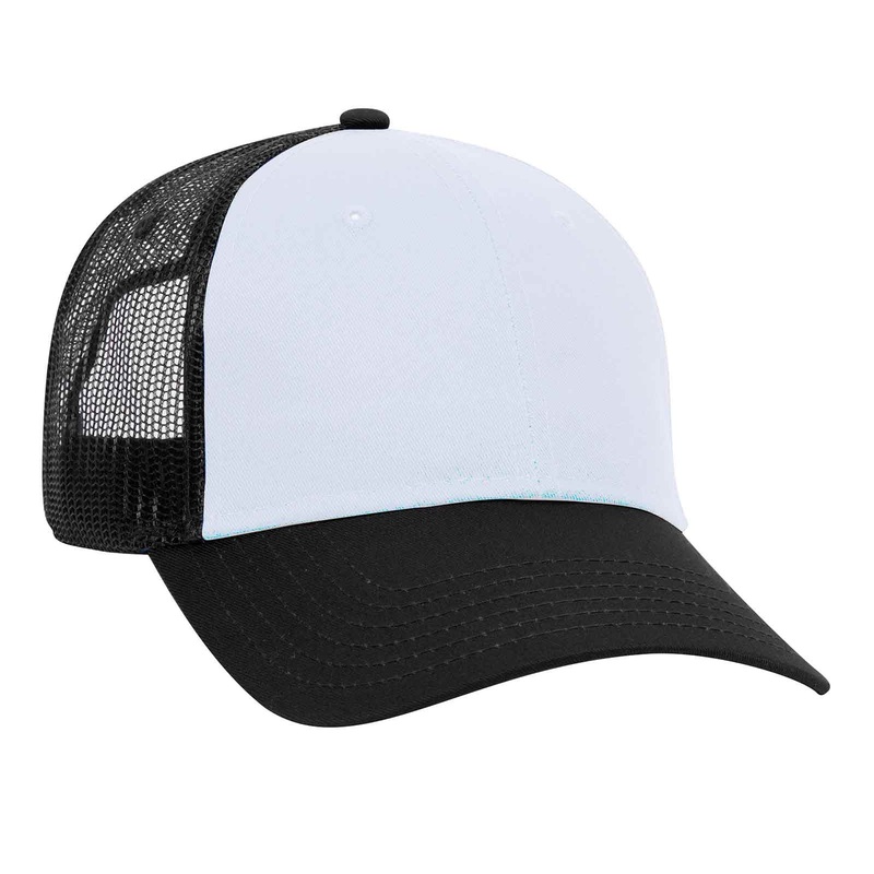 Otto Youth, Kids 6 Panel Low Profile Baseball Cap, Trucker Mesh Back Hat – 65-1291 Blk/Wht/Blk