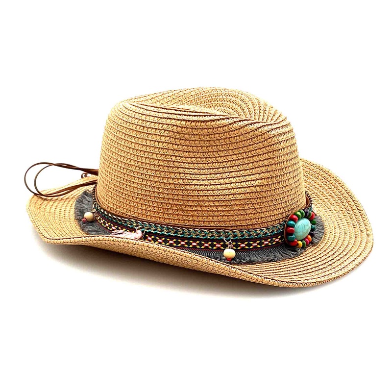 Petite Cowboy Hat with Tassel Band – Jeanne Simmons Hats Tan XS (53 cm)