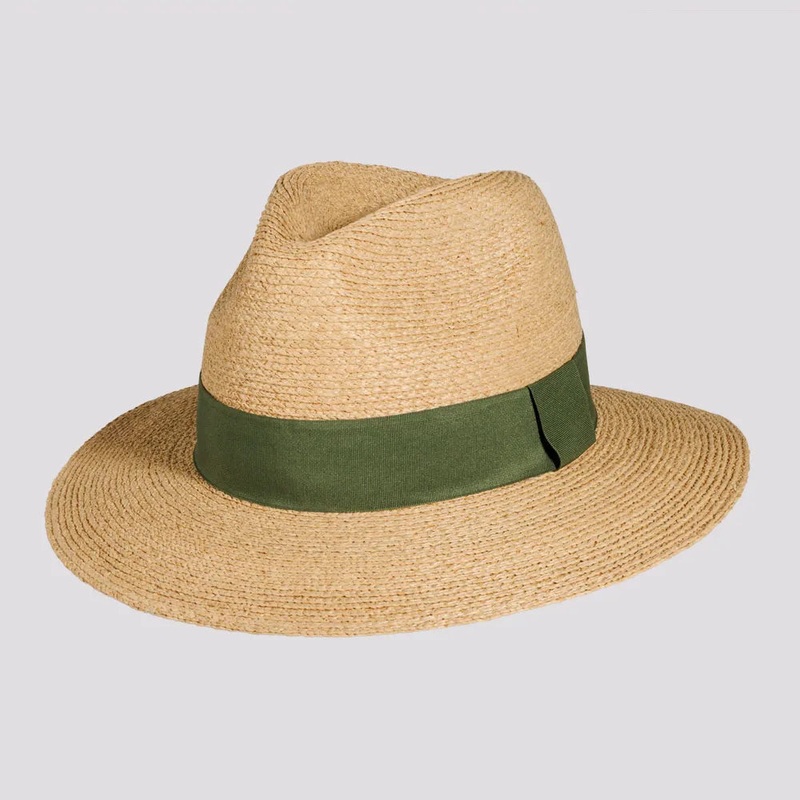 Ravello | Womens Crocheted Raffia Braid Safari Fedora Hat Natural OS