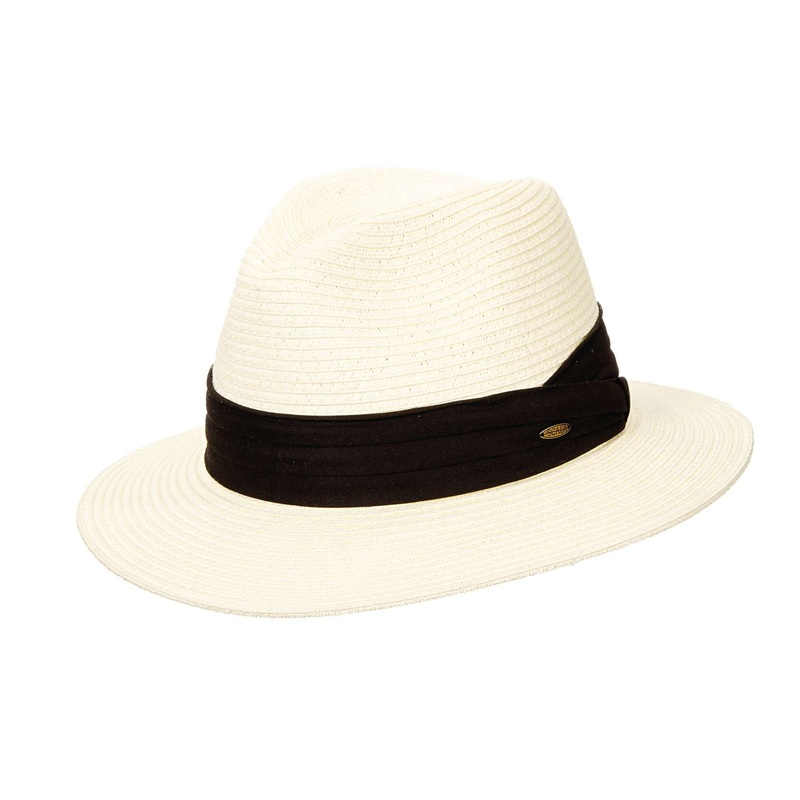 Safari Hat with Pleated Band – Scala Hats for Men Ivory Medium