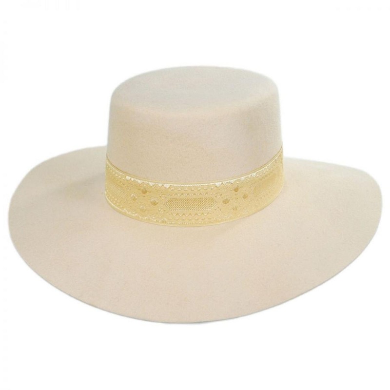 Sierra Wool Felt Boater Hat CREAM S