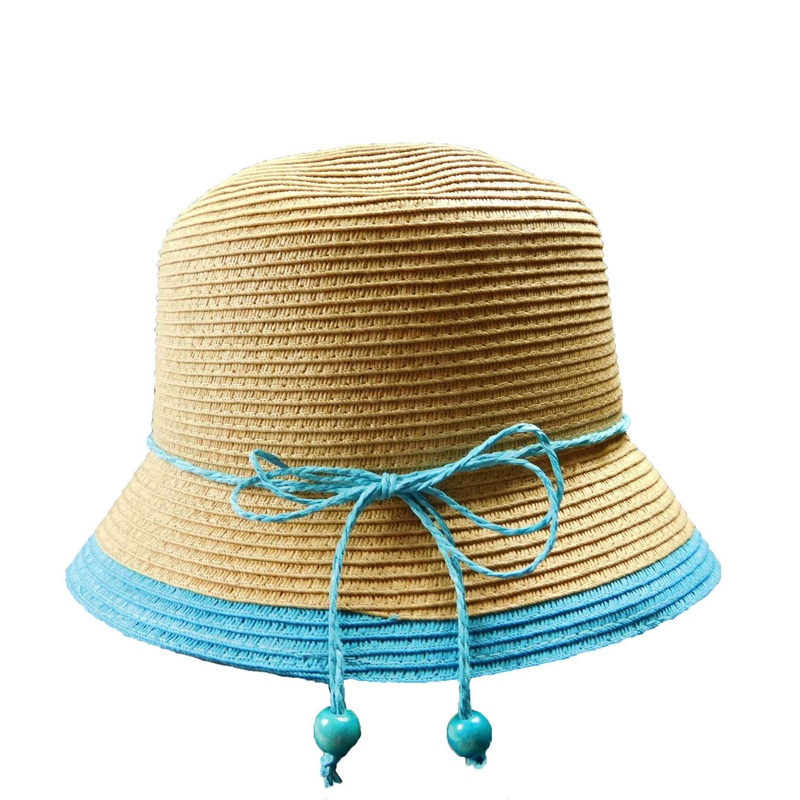 Straw Cloche with Bright Color Trim – Boardwalk Style Fuchsia Medium (57 cm)