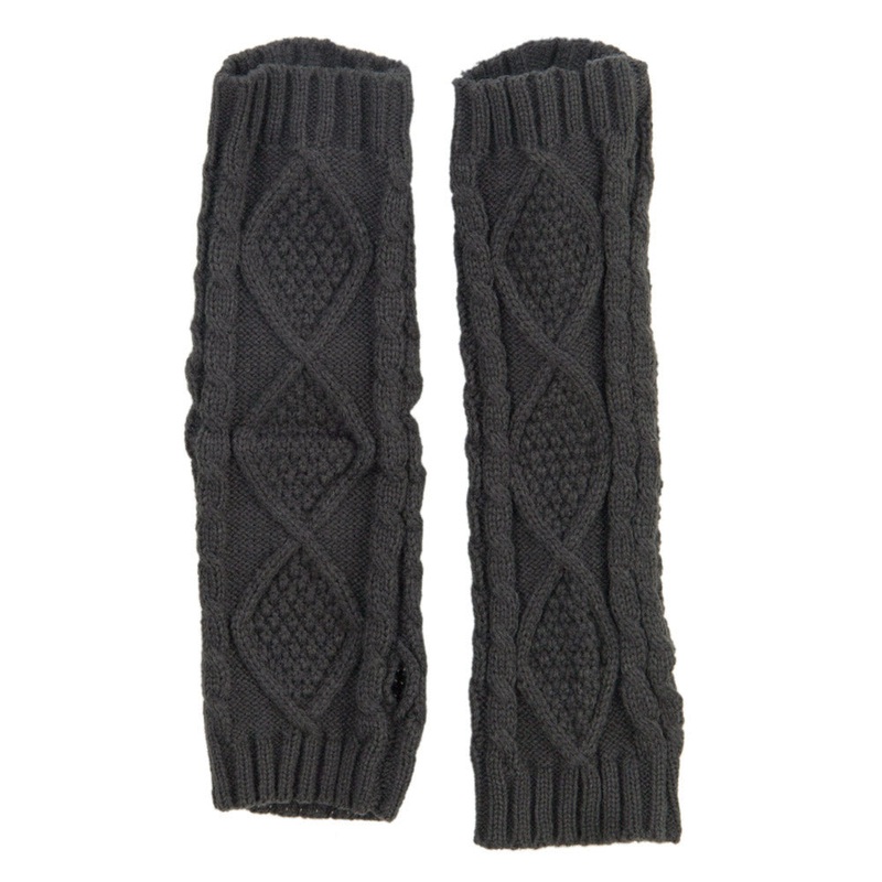 Women’s Diamond Design Arm Warmer Grey One Size