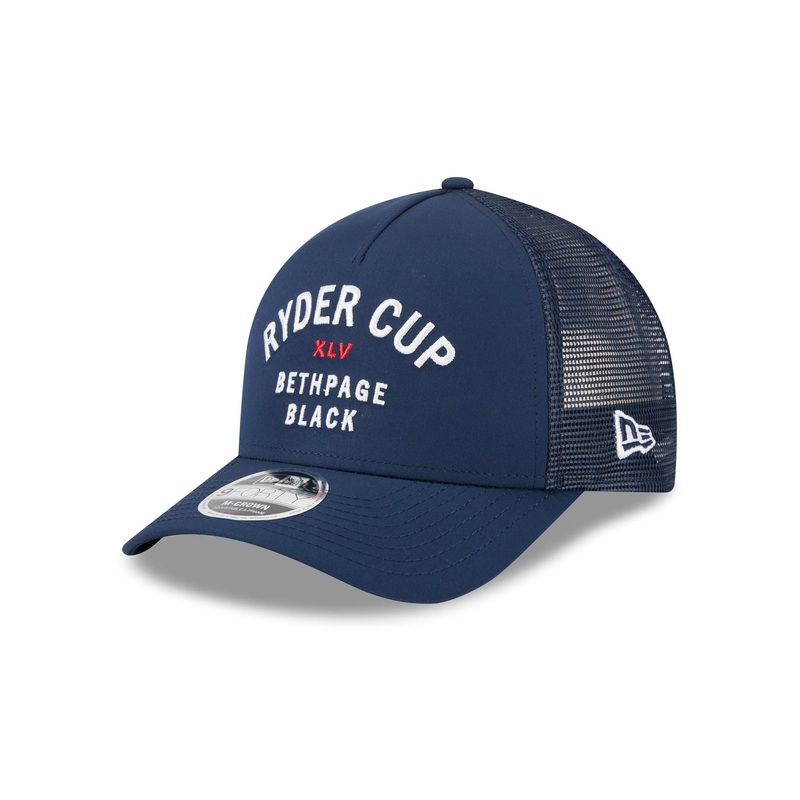2025 Ryder Cup Minimalist Navy 9FORTY M-Crown A-Frame Trucker Hat One Size