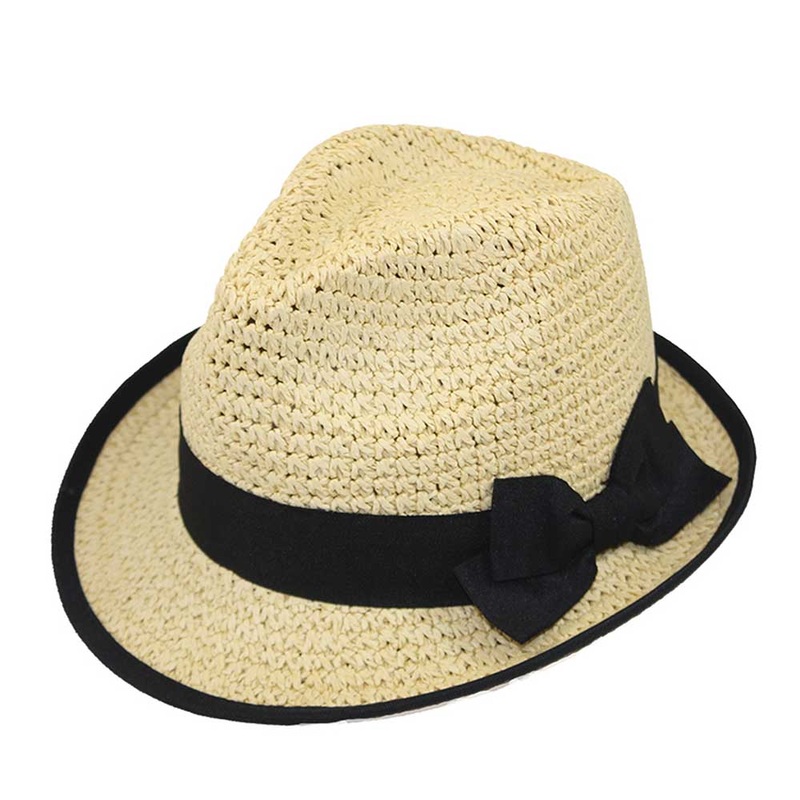 Bound Brim Crochet Toyo Fedora – Jeanne Simmons Hat Cream OS (57 cm)