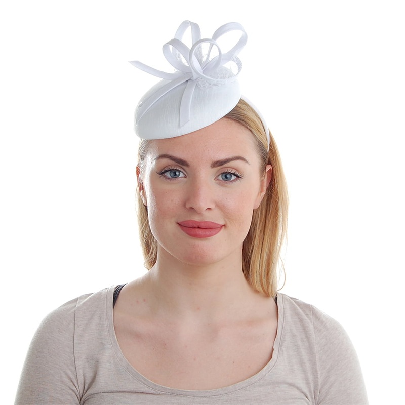 Failsworth Hats Loralei Pillbox Fascinator – White 1-Size