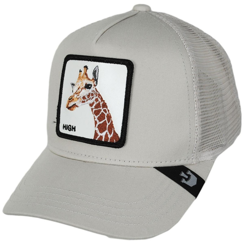 Giraffe Mesh Trucker Snapback Baseball Cap KHAKI ADJUSTABLE