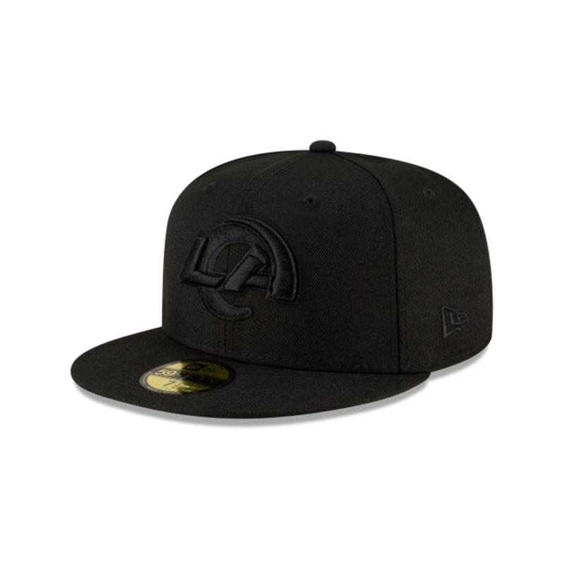 Los Angeles Rams Black On Black 59FIFTY Fitted Hat 7