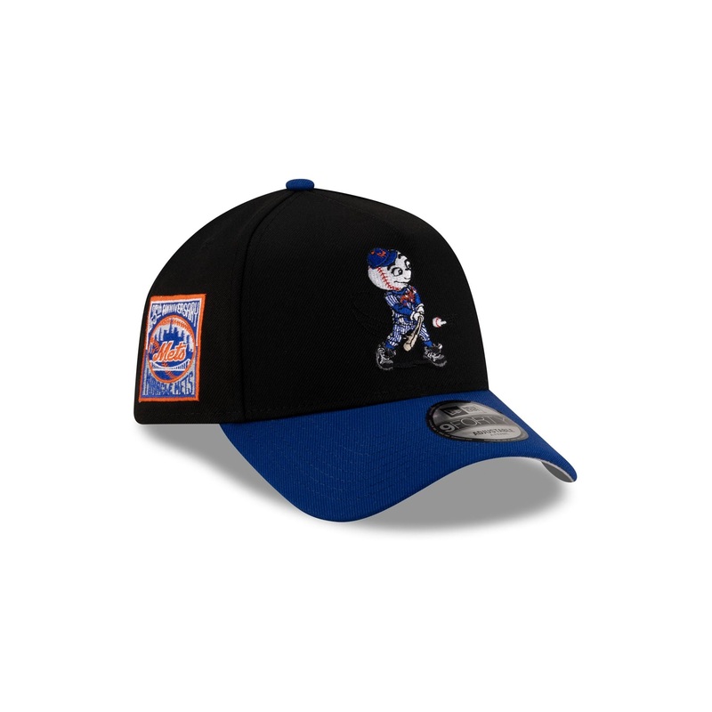 New York Mets Mascot Black 9FORTY A-Frame Snapback Hat One Size