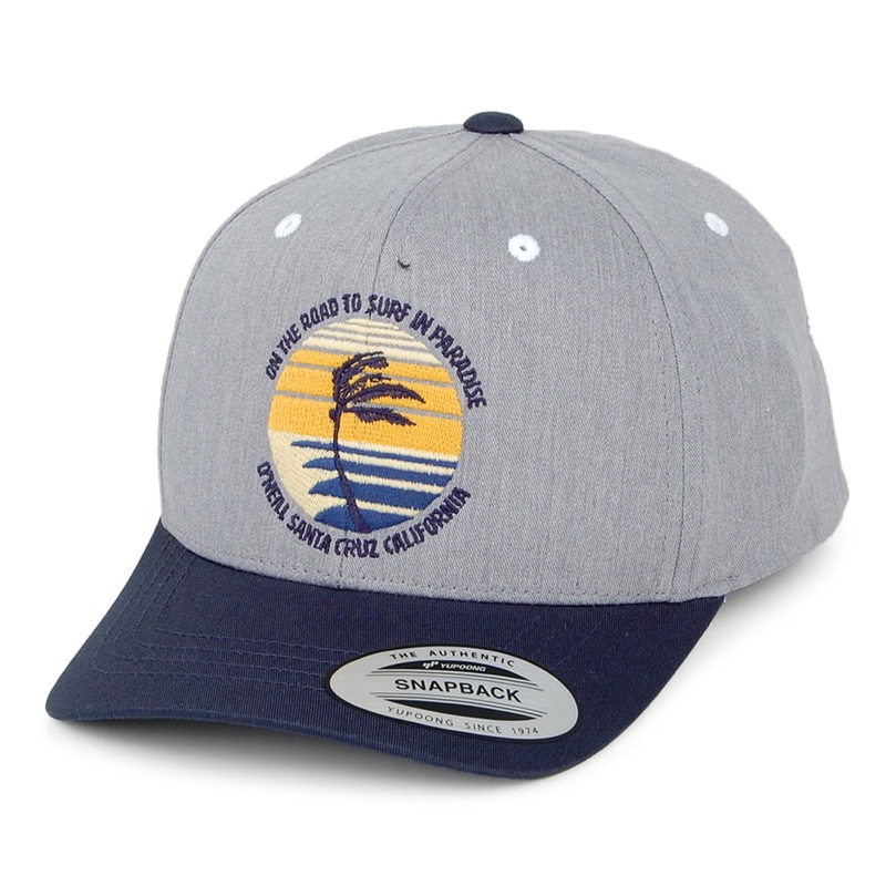 O’Neill Hats Kids Stamped Palm Tree Snapback Cap – Grey-Blue CHILD ADJ.