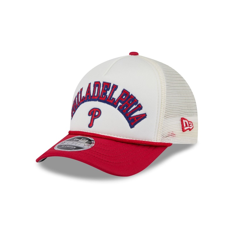 Philadelphia Phillies Chrome Arch 9FORTY M-Crown A-Frame Trucker Hat One Size
