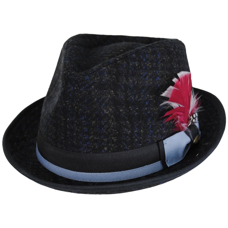 Regent Tweed Wool Blend Fedora Hat BROWN M
