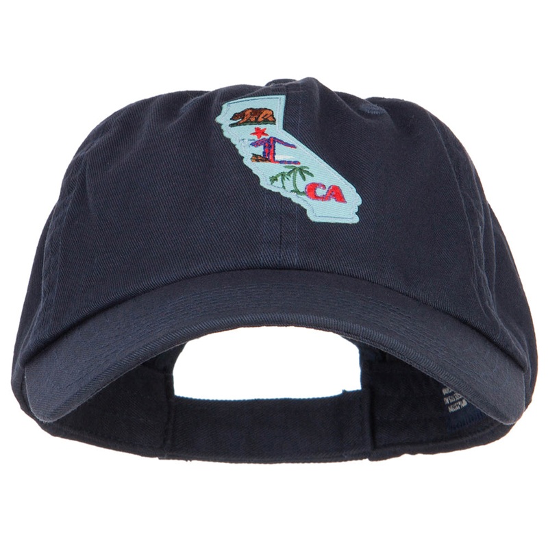 USA State California Patched Low Profile Cap Navy One Size