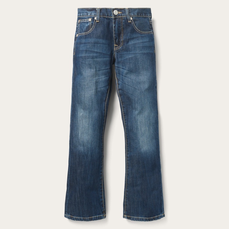 1014 Fit Semi-Destructed Wash Jeans Blue 26 30