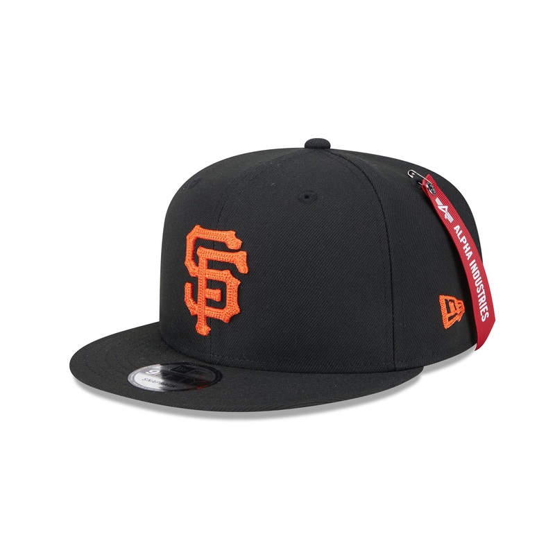 Alpha Industries x San Francisco Giants Black 9FIFTY Snapback Hat One Size