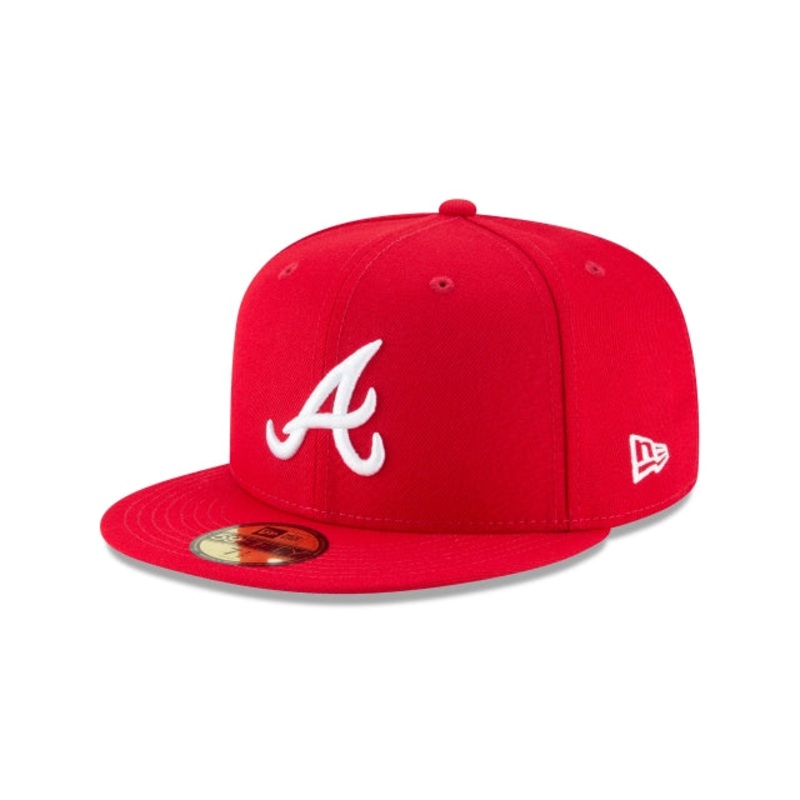 Atlanta Braves Scarlet Basic 59FIFTY Fitted Hat 6 7/8