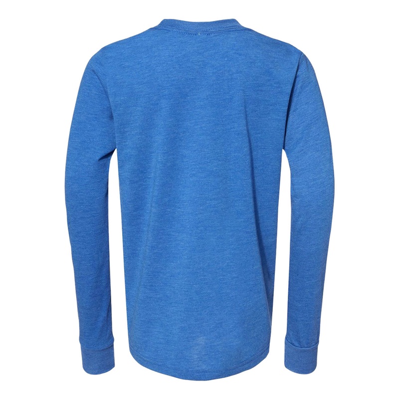 BELLA+CANVAS 3513Y Youth Triblend Long Sleeve Tee Solid White Triblend S