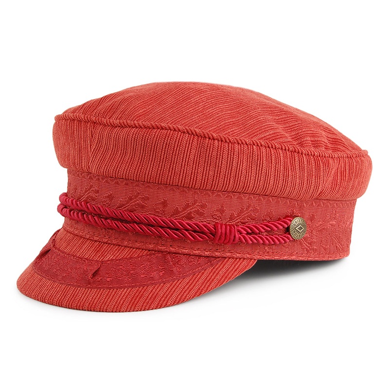 Brixton Hats Albany Ridged Fiddler Cap – Orange Small-56cm