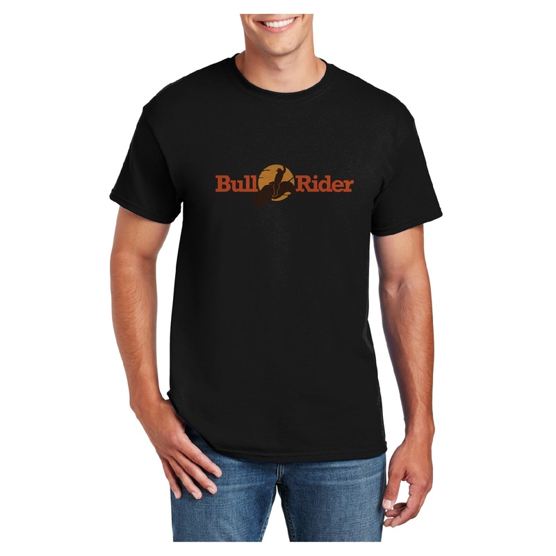 Bull Rider Cowbow Graphic Men’s DryBlend Cotton Polyester T-Shirt Black S