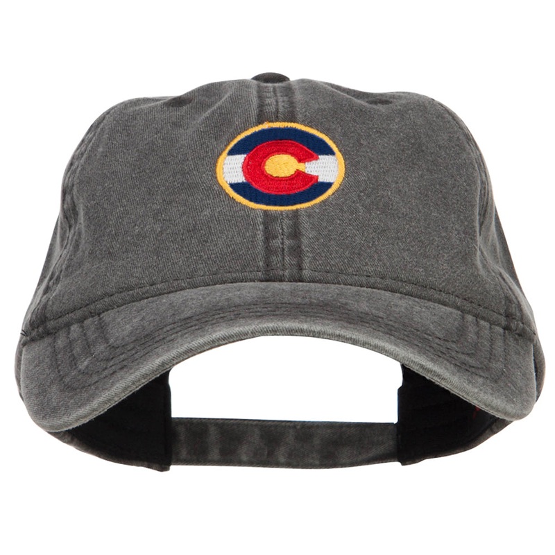 Colorado State Flag Embroidered Washed Cap Black One Size
