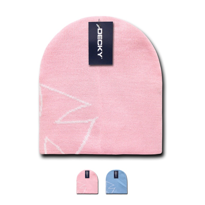 Decky 8026 Chopper Knit Beanies Pink/White