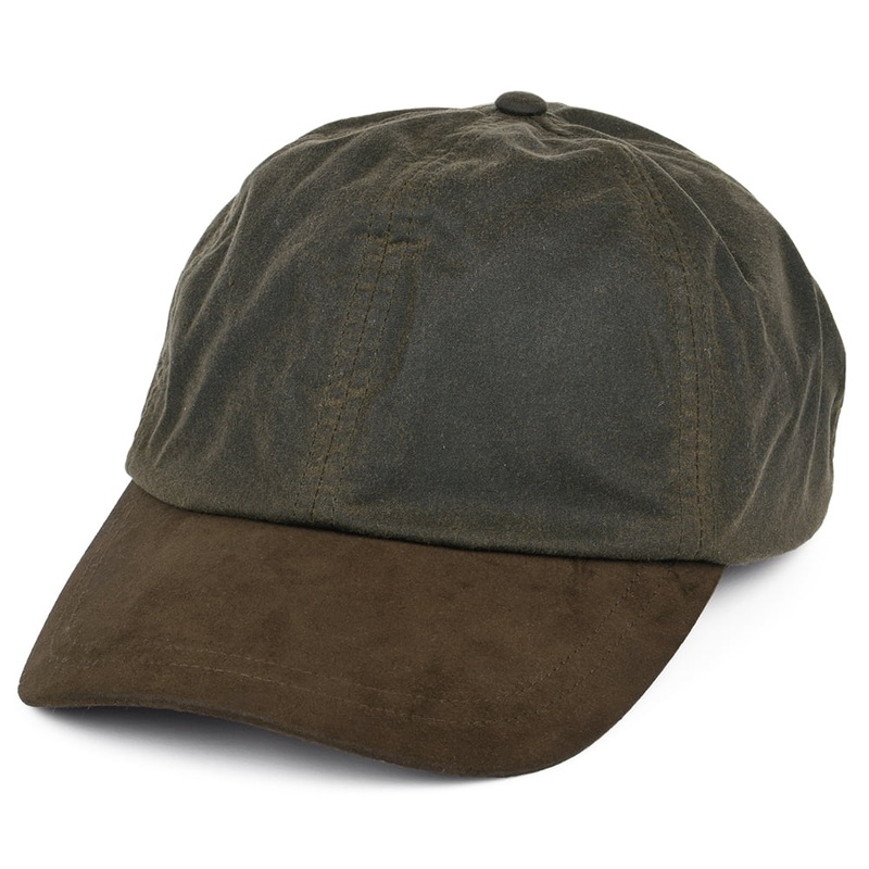 Failsworth Hats British Waxed Cotton Baseball Cap – Olive-Brown Adjustable