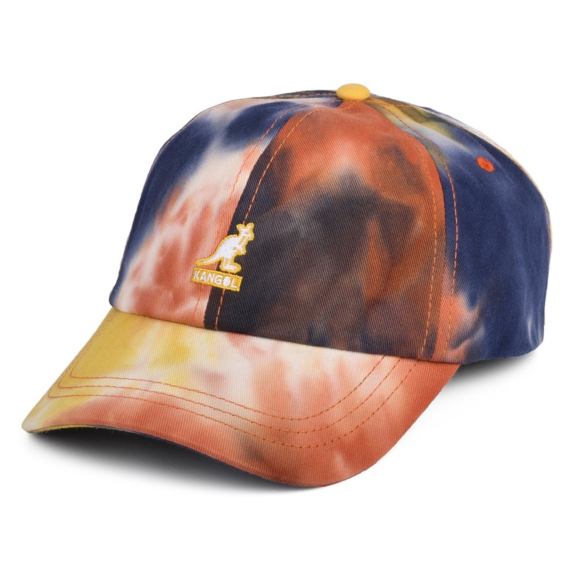 Kangol Tie Dye Cotton Baseball Cap – Multi-Coloured Adjustable
