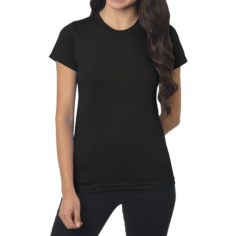Made In USA Junior Fine Jersey Crew T-Shirt Black S