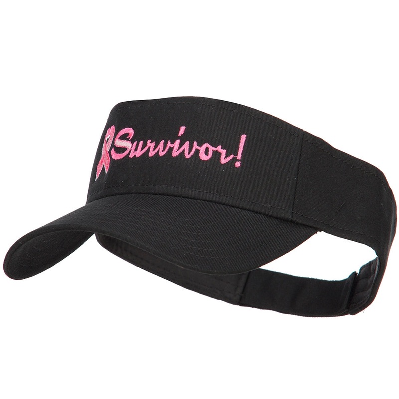 Ribbon Survivor Embroidered Cotton Twill Visor Black One Size