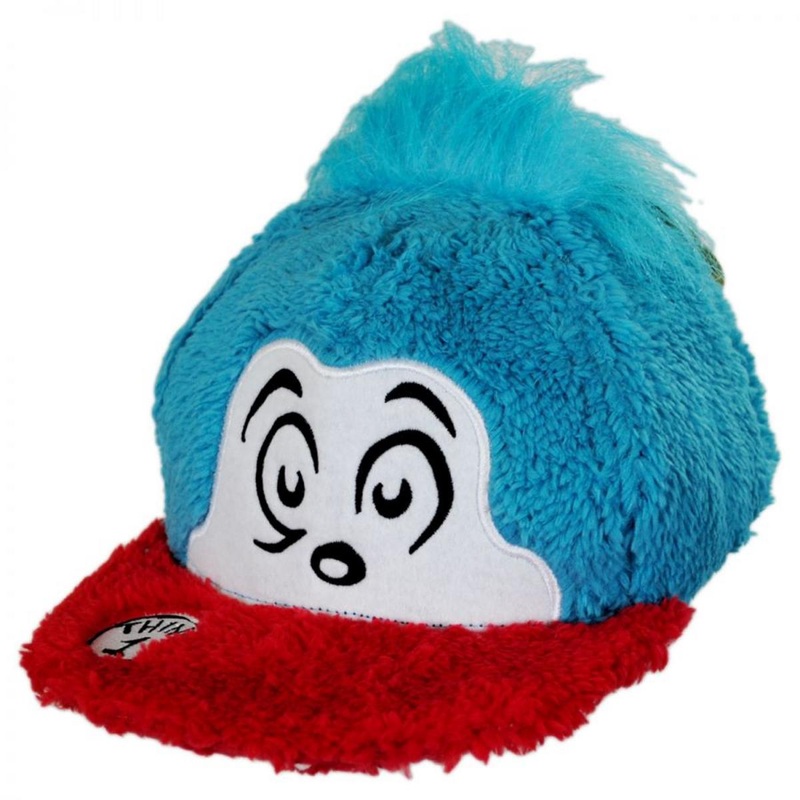 Thing 1 Fuzzy Baseball Cap BLUE/RED ADJUSTABLE