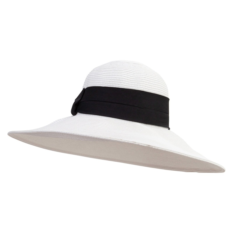 Women’s Paper Braid Boater Crown Hat White One Size