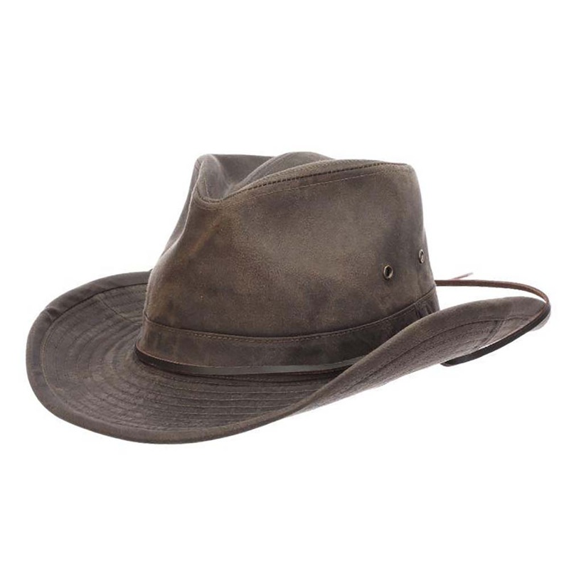 Pigment Dyed Weathered Cotton Outback Hat, Shapeable Brim – DPC Headwear Brown Medium (57 cm)